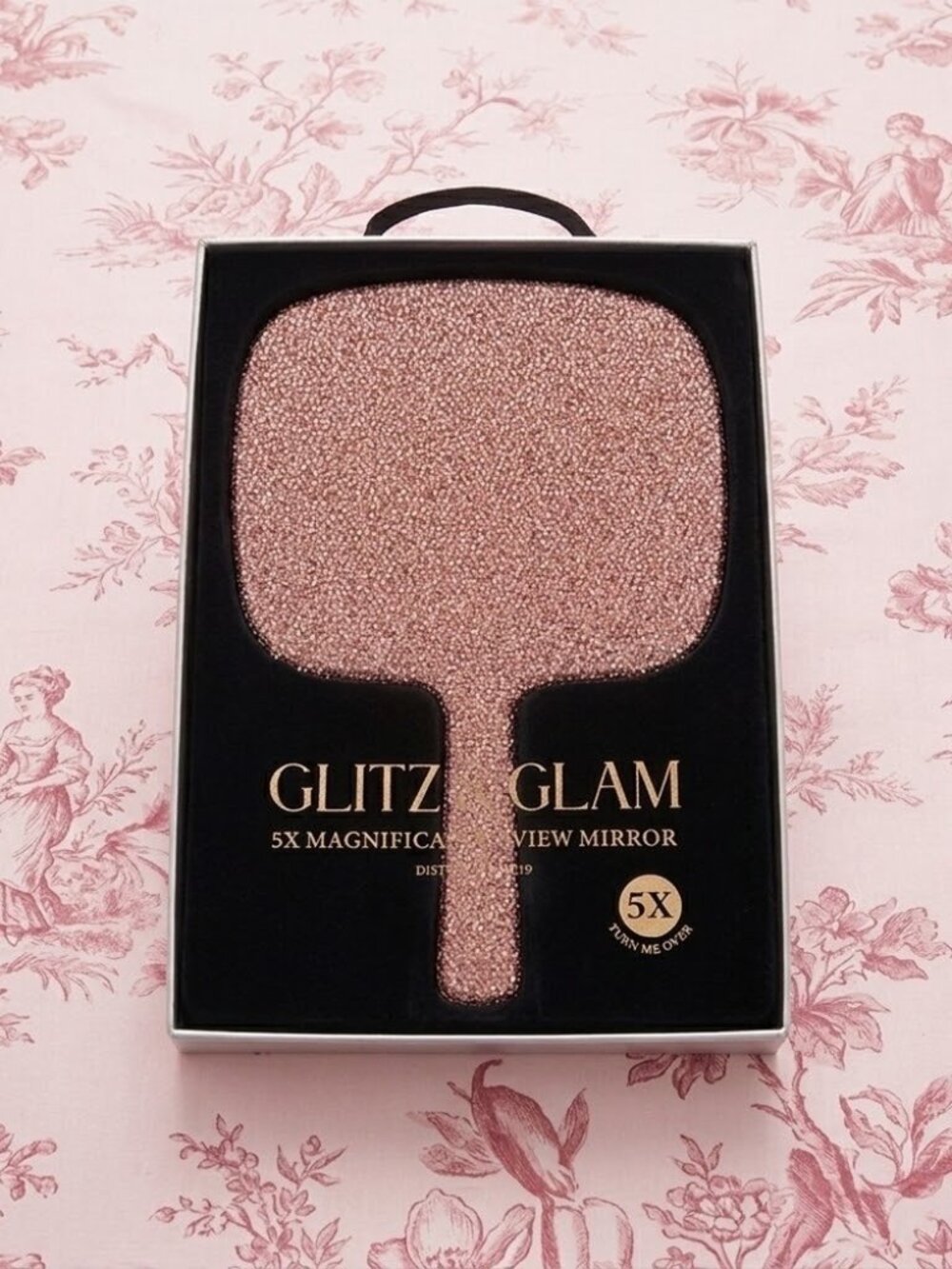 NWT Glitz & Glam Pink Handheld Mirror 5x